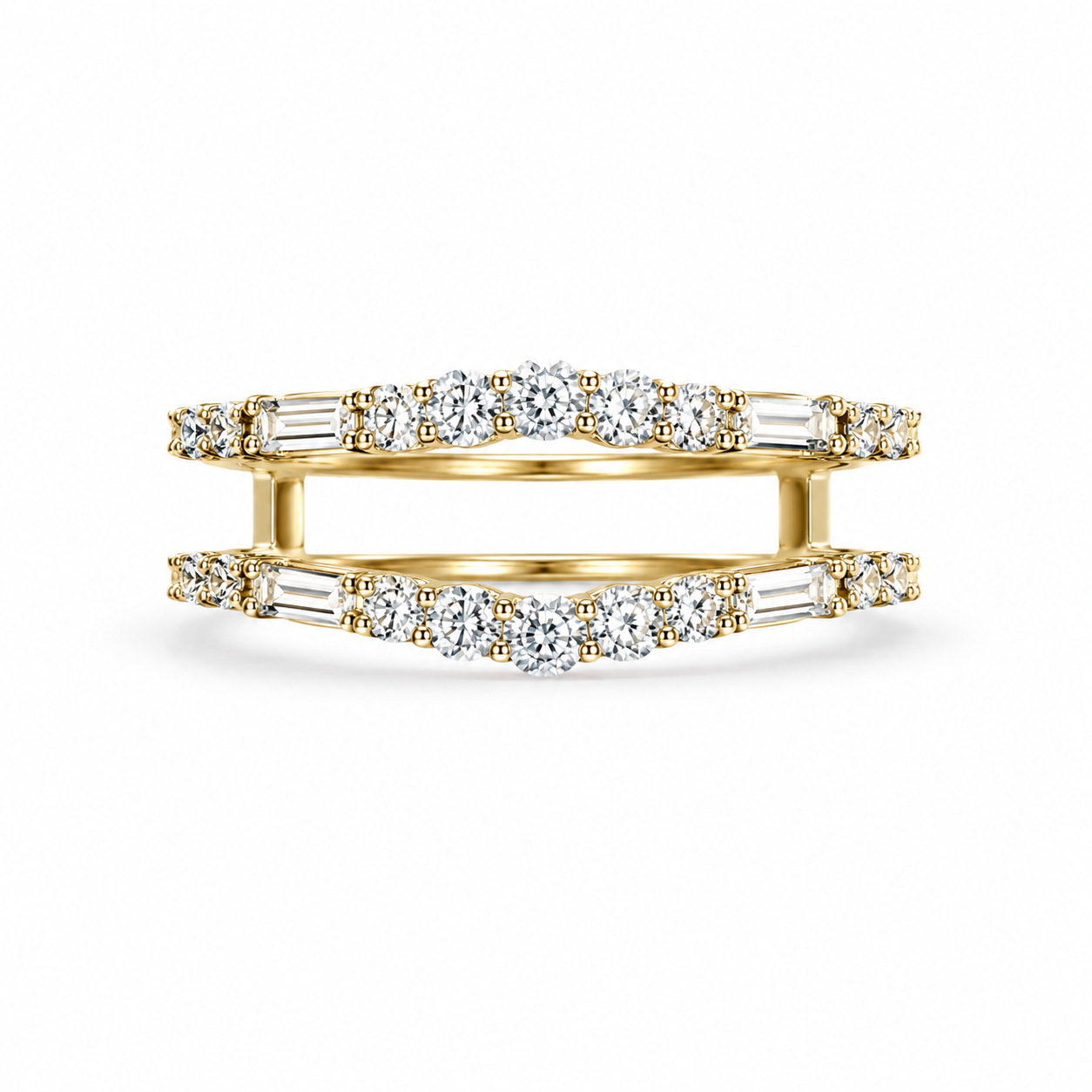 Debbie 0.50 Ct Round & Baguette  Diamond Ring Guard